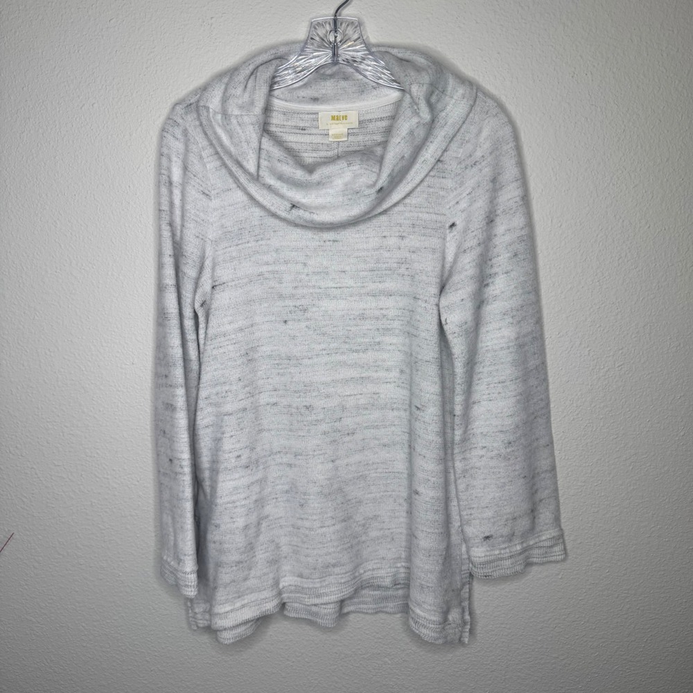 Maeve by Anthropologie Gray Marled Cowl Neck Sweater Top Medium